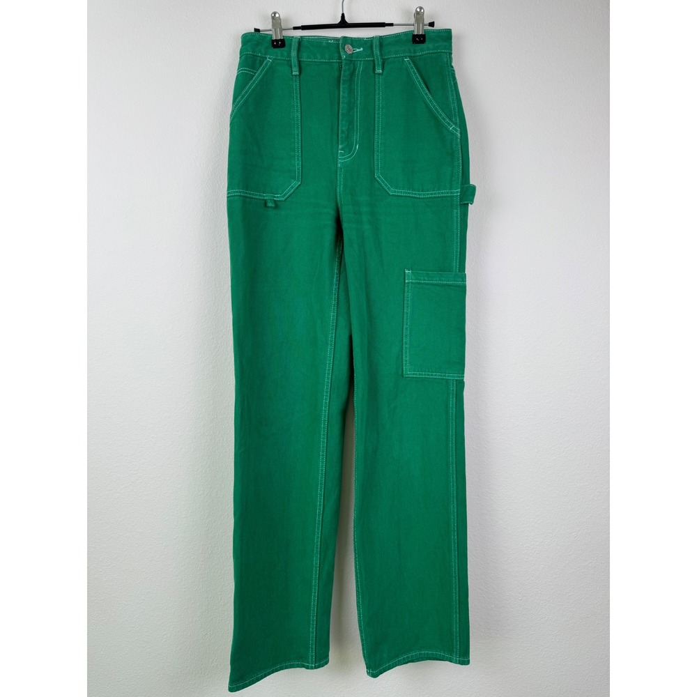 PacSun 90's BF Carpenter Pants Womens 27 Green Excellent Streetwear Workwear